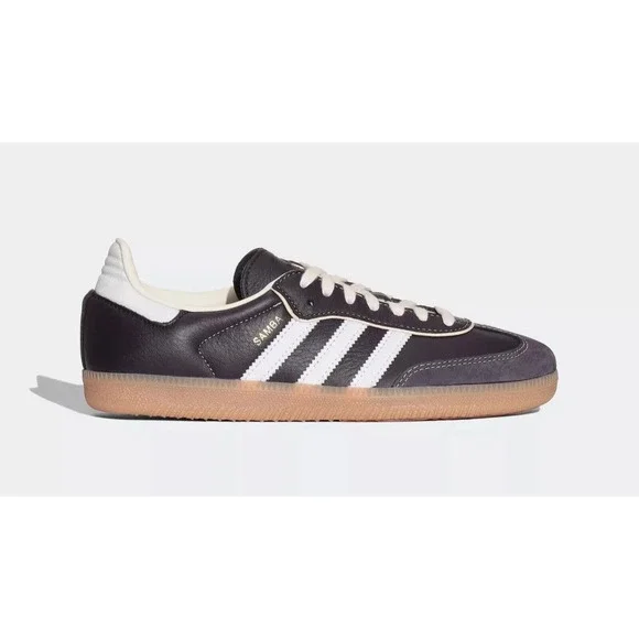 adidas Originals Samba OG Womens Sz 10.5 Aura Black/Cream White Shoes IG6836 NEW - Picture 2 of 8